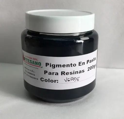 Imagen de Pigmento en pasta para resina color verde en pote de 200grs