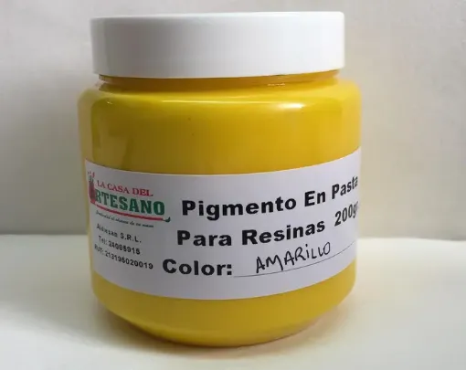 Imagen de Pigmento en pasta para resina color amarillo en pote de 200grs