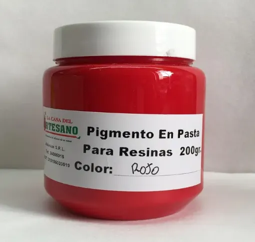 Imagen de Pigmento en pasta para resina color rojo en pote de 200grs