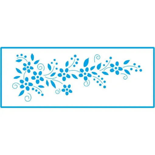 Imagen de Stencil marca LITOARTE de 6.5x17cms. cod. STP-154 Flores y hojas