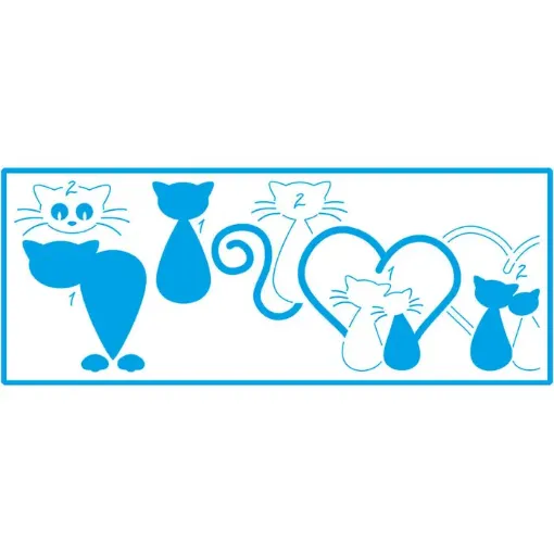 Imagen de Stencil marca LITOARTE de 6.5x17cms. cod. STP-152 Sobreposicion de Gatitos