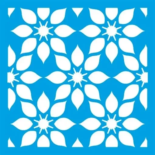 Imagen de Stencil marca LITOARTE de 10x10cms. cod.STX-371 Azulejo estampado flores