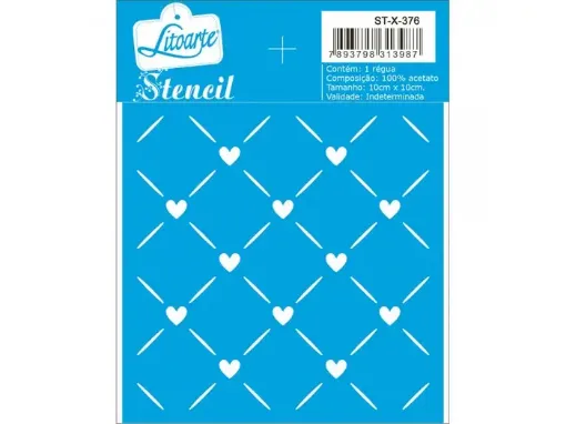 Imagen de Stencil marca LITOARTE de 10x10cms. cod.STX-376 corazones