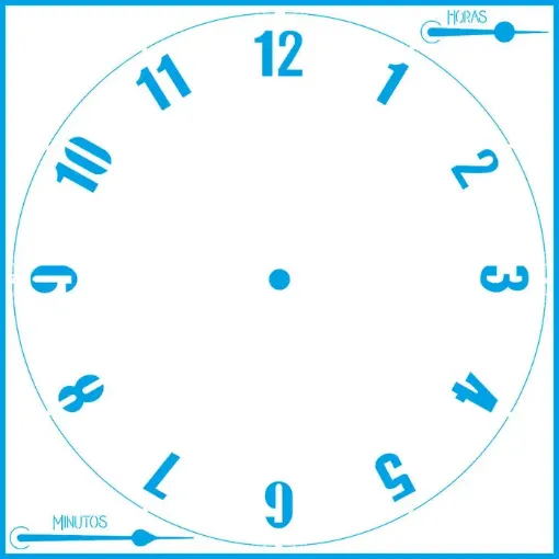 Imagen de Stencil marca LITOARTE de 20x20 cms. cod.STXX-131 Cuadrante de reloj simple
