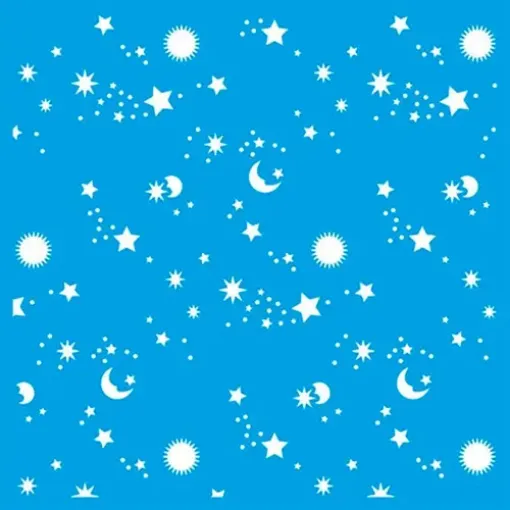 Imagen de Stencil marca LITOARTE de 20x20 cms. cod.STXX-126 Estampado estrella y luna