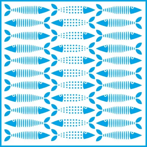 Imagen de Stencil marca LITOARTE de 20x20 cms. cod.STXX-096 Estampado peces