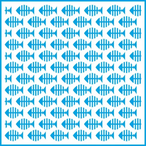 Imagen de Stencil marca LITOARTE de 20x20 cms. cod.STXX-095 Estampado peces