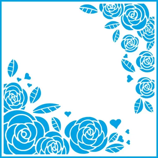 Imagen de Stencil marca LITOARTE de 20x20 cms. cod.STXX-043 Rincon de rosas