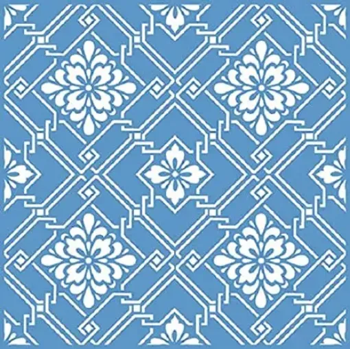 Imagen de Stencil marca LITOARTE de 20x20 cms. cod.STXX-005 Azulejo con flores