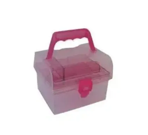 Imagen de Caja organizadora valija de plastico de 4 reparticiones con asa de 15*15ms.