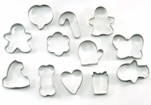 Imagen de Set de cortantes metalicos moldes para galletas metalicos 3-3 x12 unidades de 8cms aprox