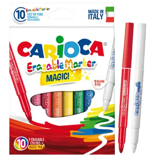 Imagen de Marcadores CARIOCA Magic magicos borrables *9 colores mas 1 marcador magico