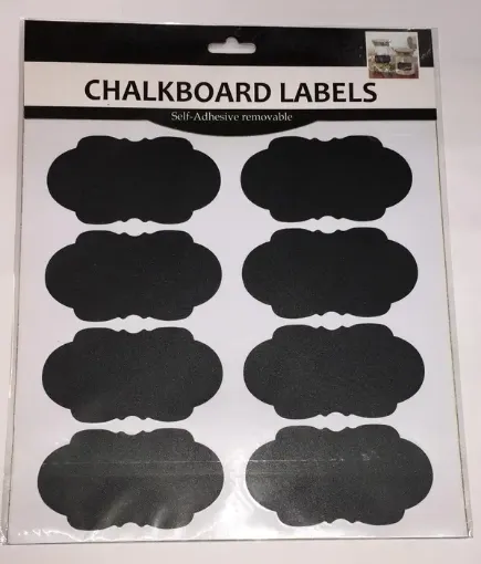 Imagen de Stickers etiquetas pizarra adhesivas de 10x5.5cms x8 unidades No.3450