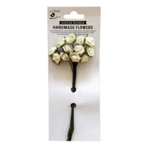 Imagen de Apliques Little Birdie Bouquet de rosas blancas *12 unidades CR70446