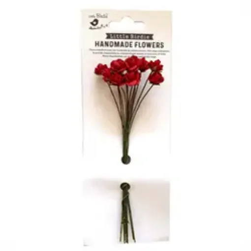 Imagen de Apliques Little Birdie Bouquet de claveles rojos por 12 unidades CR70432