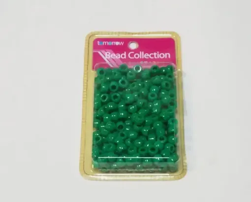 Imagen de Cuentas de acrilico redondas de 8mms. Bead Collection en blister de color verde *200 unidades