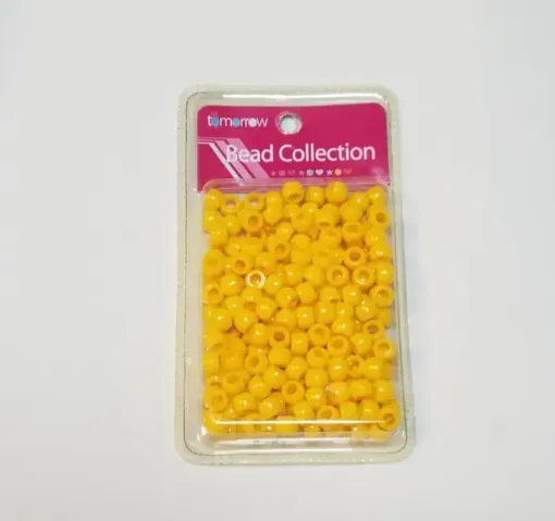 Imagen de Cuentas de acrilico redondas de 8mms. Bead Collection en blister de color amarillo *200 unidades
