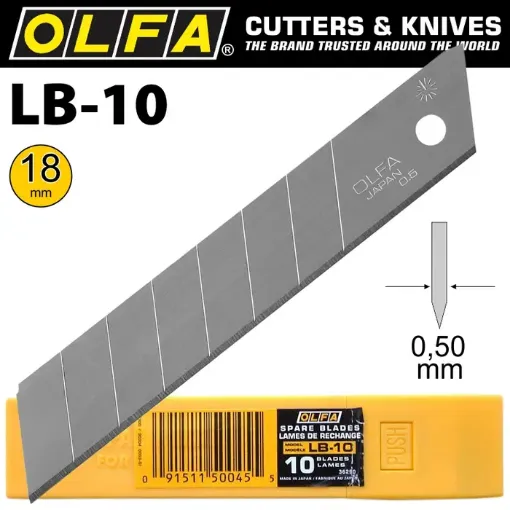 Imagen de Repuesto para cortante o trincheta OLFA LB-10 de 18mms. *10 unidades