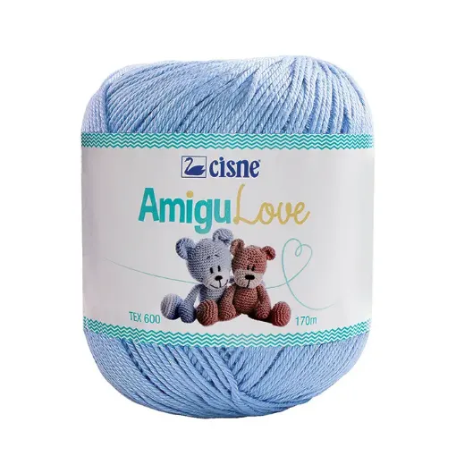 Imagen de Hilo de algodon crochet Amigulove CISNE TEX600 100gr.=170mts color Azul Sereno 00121