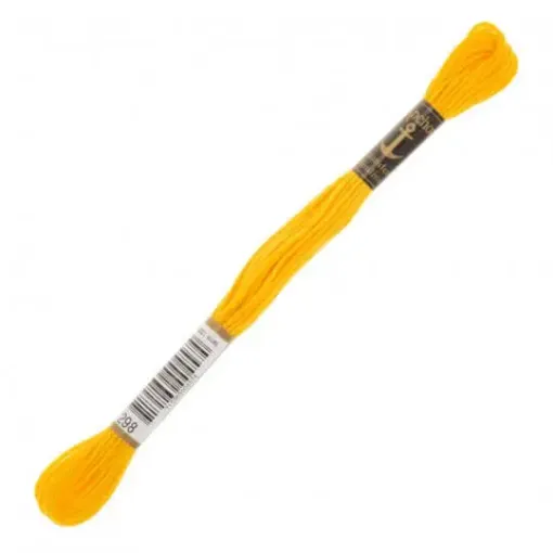Imagen de Hilo de bordar 100% algodon Mouline ANCHOR 8mts. color 0298 Amarillo Oro 
