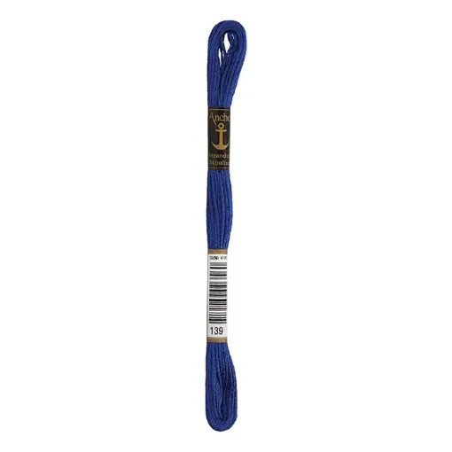 Imagen de Hilo de bordar 100% algodon Mouline ANCHOR 8mts. color 0139 Azul Francia 