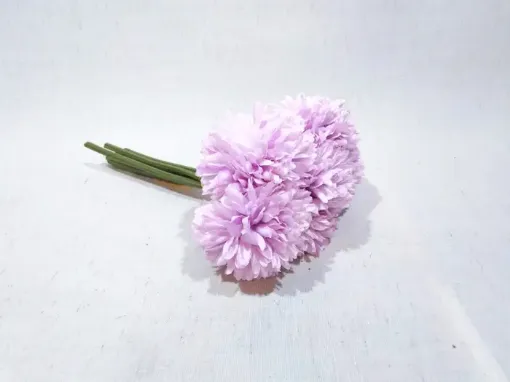 Imagen de Atado de flores artificiales Crisantemos con 6 varas de 20cms color Lila