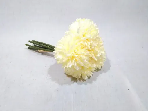 Imagen de Atado de flores artificiales Crisantemos con 6 varas de 20cms color Marfil