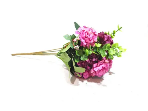Imagen de Ramo de mini bola tipo claveles artificiales *7 flores color rosado