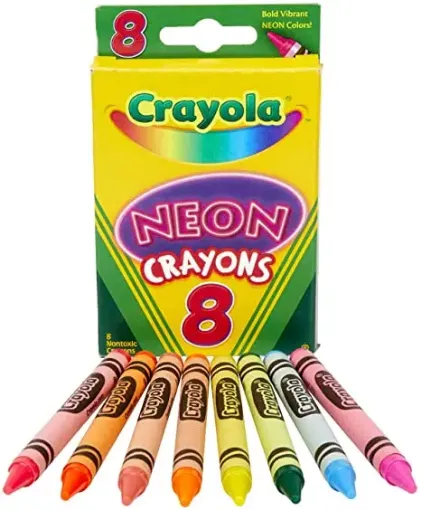 Imagen de Ceras caja con 8 colores diferentes Neon marca CRAYOLA Original