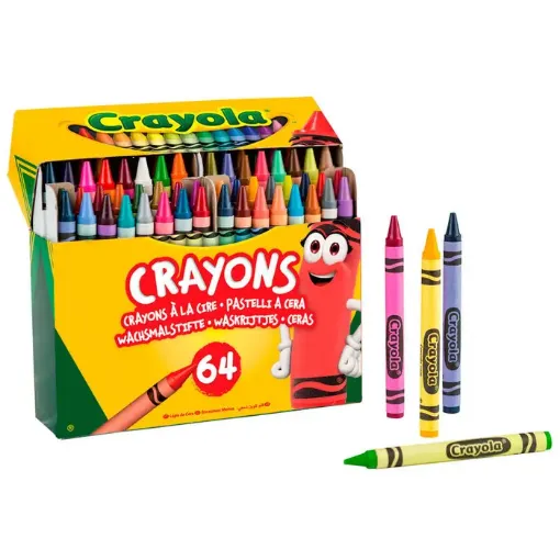 Imagen de Ceras caja con 64 colores diferentes con sacapunta incluido marca CRAYOLA Original
