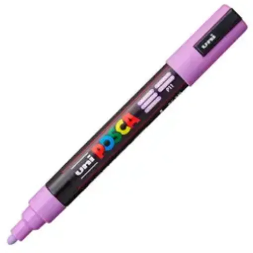 Imagen de Marcador de tinta pigmentada a base de agua UNI POSCA trazo medio 1.8 a 2.5mm. PC-5M color LAVANDA