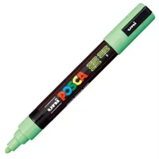 Imagen de Marcador de tinta pigmentada a base de agua UNI POSCA trazo medio 1.8 a 2.5mm. PC-5M color VERDE CLARO 13