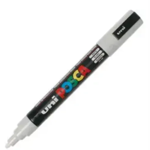 Imagen de Marcador de tinta pigmentada a base de agua UNI POSCA trazo medio 1.8 a 2.5mm. PC-5M color BLANCO