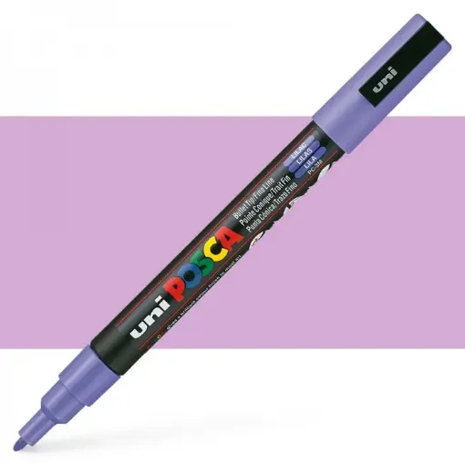 Imagen de Marcador de tinta pigmentada a base de agua UNI POSCA trazo fino 0.9 a 1.3mms PC-3M color LILA