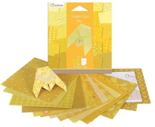 Imagen de Papel para Origami Origami Color de 12*12cms. 70grs. 20 hojas linea yellow