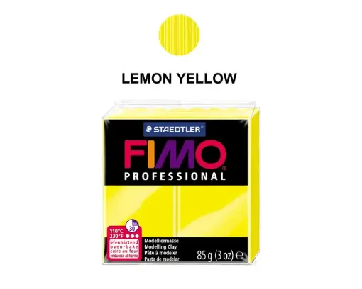 Imagen de Arcilla polimerica pasta de modelar FIMO Profesional 8004 *85grs. color citrino amarillo limon 1