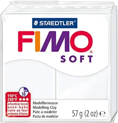 La Casa del Artesano-Arcilla polimerica pasta de modelar FIMO Soft *57grs.  color White Blanco 0