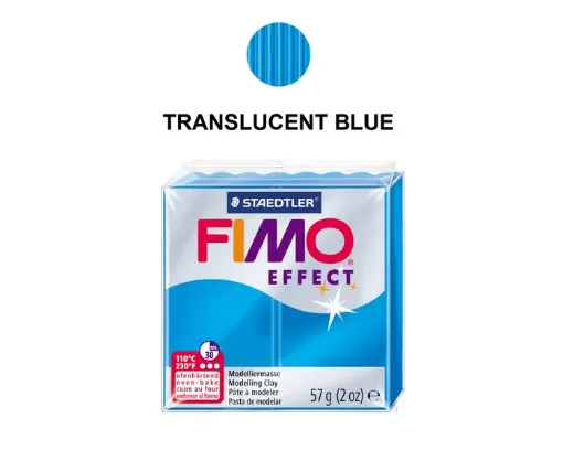 Arcilla polimerica pasta de modelar FIMO Effect *57grs. Translucido color  Azul Blue 374