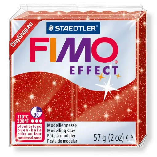 Imagen de Arcilla polimerica pasta de modelar FIMO Effect *57grs. Glitter color 202 Rojo Red