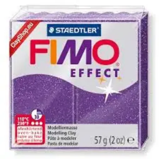 Imagen de Arcilla polimerica pasta de modelar FIMO Effect *57grs. Glitter color 602 Lila Purple
