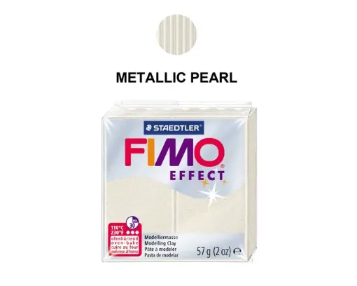 Arte en Casa-Arcilla polimerica pasta de modelar FIMO Effect *57grs.  Metallic color Pearl Nacar 08