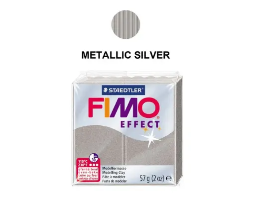 Imagen de Arcilla polimerica pasta de modelar FIMO Effect *57grs. Metallic color 81 Silver Plata