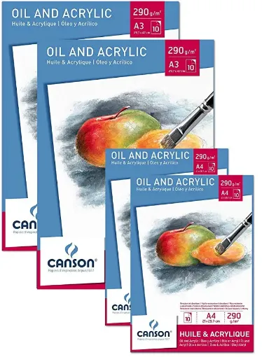 Imagen de Block para Oleo y Acrilico CANSON Oil and Acrylic 290grs. A4 21*29,7cms. *10 hojas