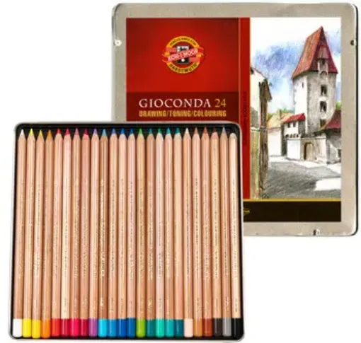 Imagen de Lapices pastel tiza Gioconda "KOH-I-NOOR" SOFT caja de 24 colores