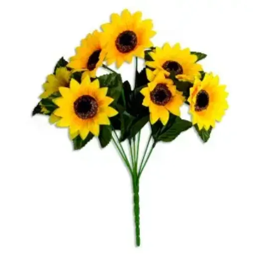 Imagen de Flor artificial ramo de girasoles x7 30cms. ET1401
