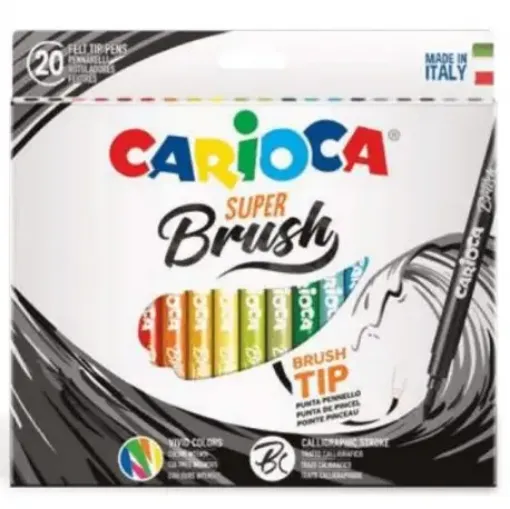 Imagen de Marcadores "CARIOCA" con punta pincel Super Brush *20 colores