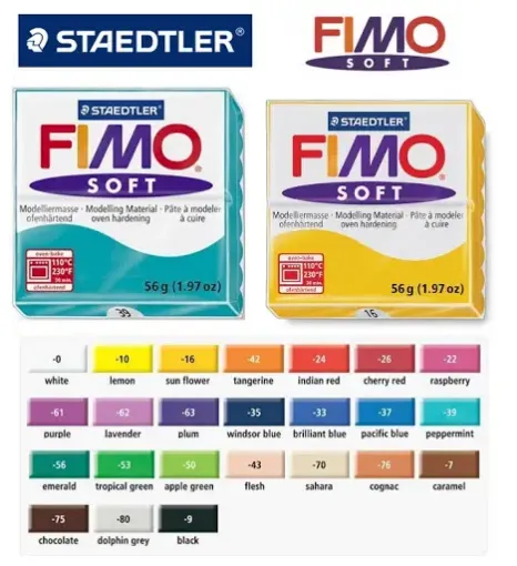 Imagen de Arcilla polimerica pasta de modelar FIMO Soft 8020 *57grs varios colores a eleccion