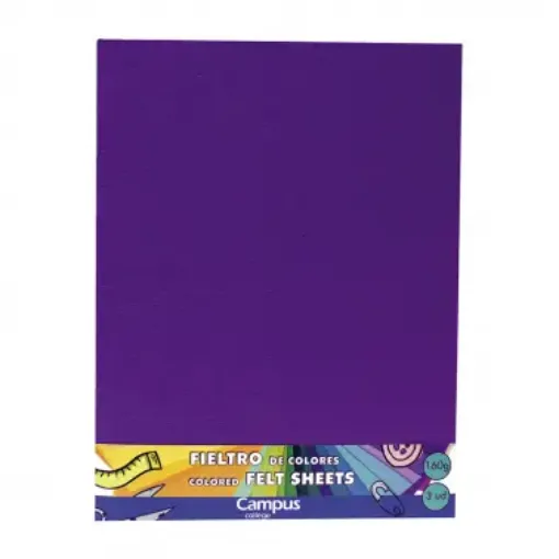 Imagen de Fieltro para manualidades de 160grs. CAMPUS de 23.5*30.5cms. color violeta *3 unidades