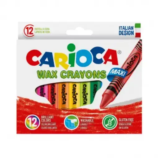 Imagen de Crayones de cera Crayons finas de 8mms. CARIOCA *12 colores