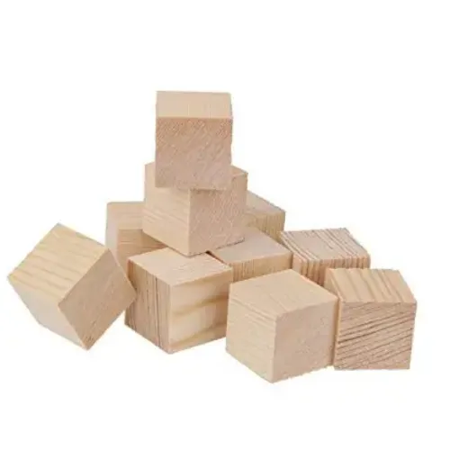 Imagen de Taco cubo de madera de pino de 4x4x4cms